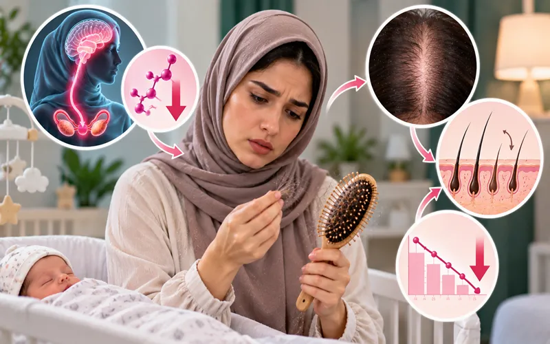 آیا کاهش استروژن علت ریزش مو بعد از زایمان است؟